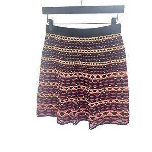 M Missoni‎ Pink Yellow Geometric Knit Mini Skirt IT 44 FLAWED